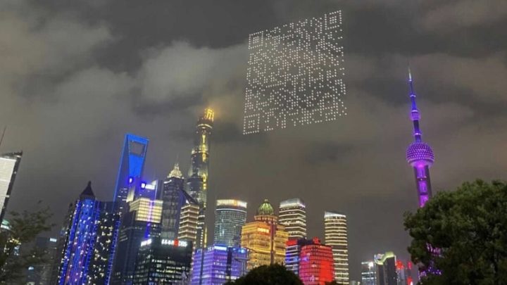 China: Drones exibem códigos QR gigantes no céu para as pessoas baixarem games