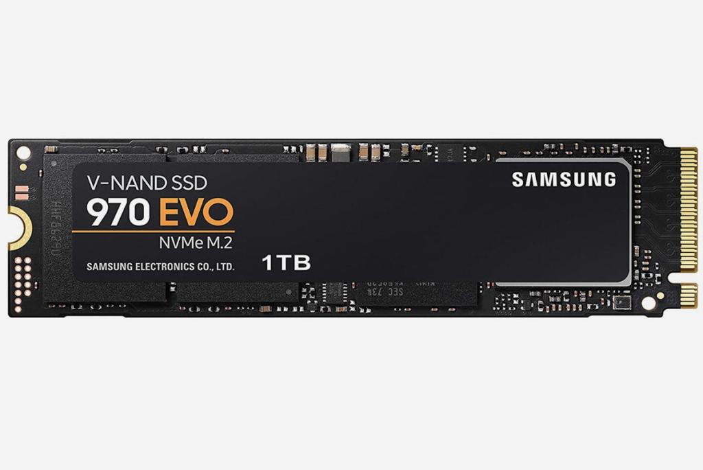 Samsung (MZ-V7E1T0BW) 970 EVO SSD 1TB - M.2 NVMe Interface Internal Solid State Drive with V-NAND Technology, Black/Red