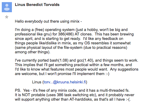 Linus Torvalds post